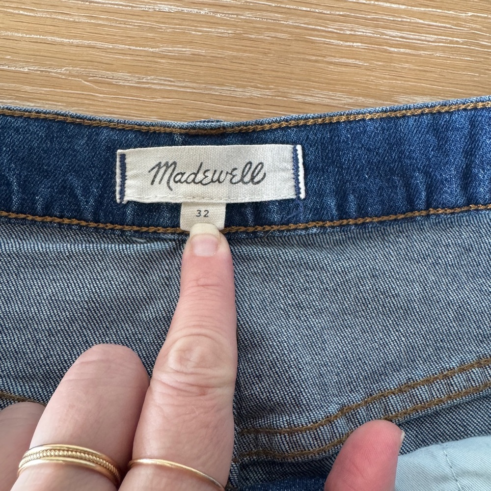 BUNDLE: MADEWELL 2 Pairs of High Rise Denim Shorts Cutoffs Frayed Hem Size 32 - Picture 11 of 13